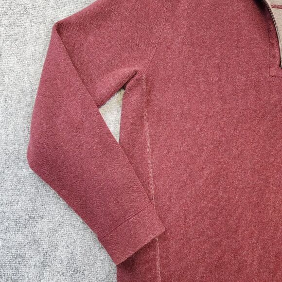 Tommy Bahama Sweater Mens XL Red Brown 1/4 Zip Reversible Mock Neck Pullover - Picture 10 of 16